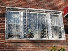 歐式鐵藝防盜護窗 金屬鍛打鐵窗 樓盤鍛造防護窗  別墅鐵藝防盜窗