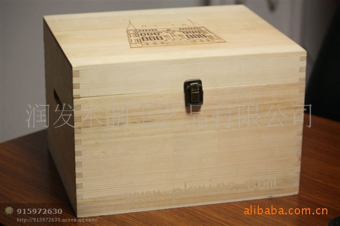 厂家供应红酒木箱木盒 六支装酒盒木箱木盒 松木木箱木盒