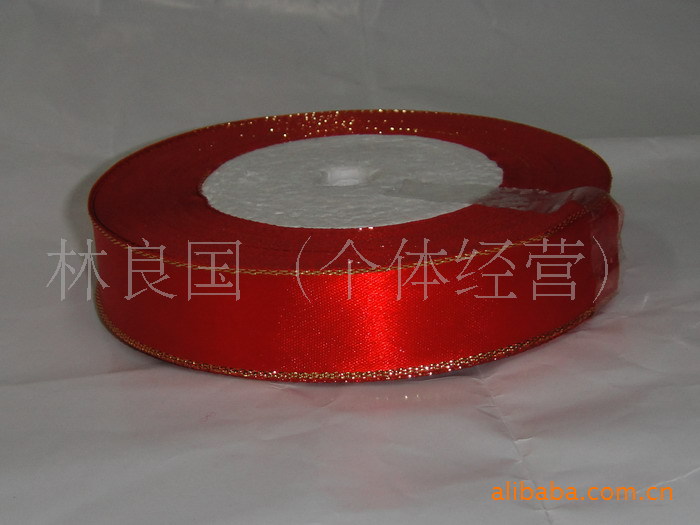 三顶2.0CM红色金边丝带50码