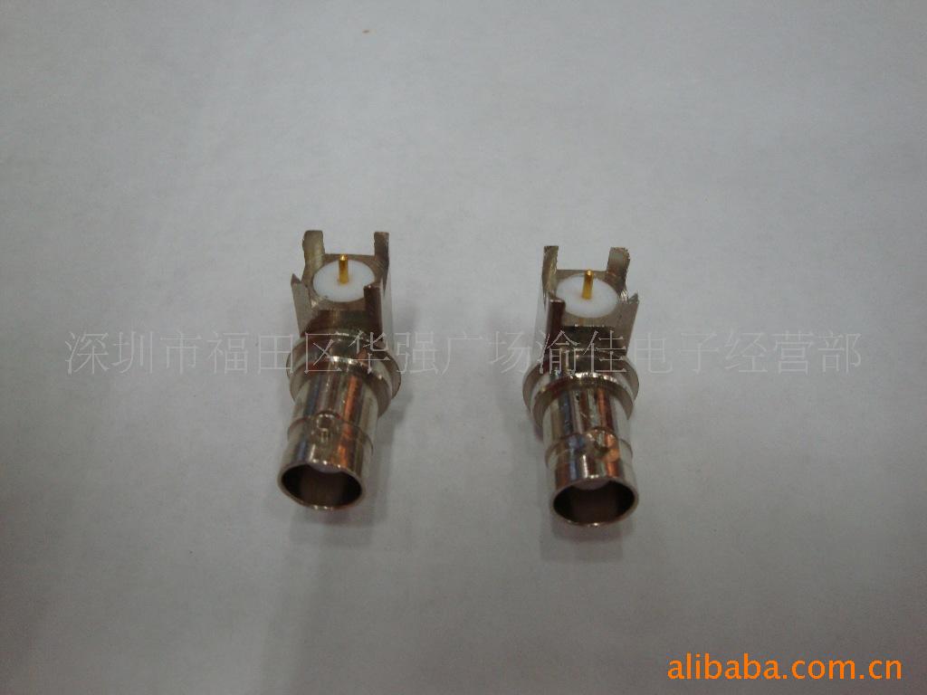 纯铜BNC母插座 PCB板弯脚BNC母座 Q9母监控插座