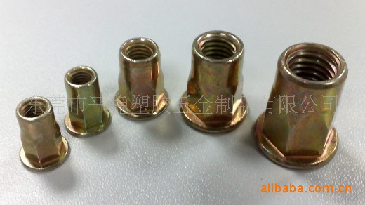 M8*18 全六角拉帽 镀金色全六角拉帽 五金螺母