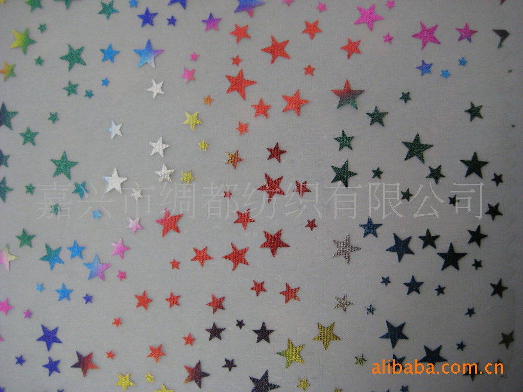 玻璃纱烫金烫银珍珠纱烫金彩金印花圣诞工艺包装欧根纱