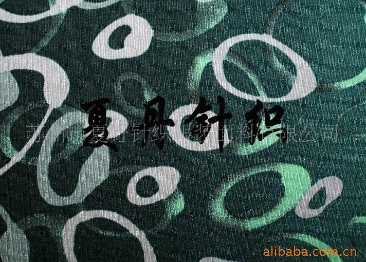 夏季華夫蓝色纬编箱包抽象印花日韩色织布印花定位印花弹力浴巾