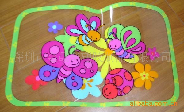 供应0.35mm厚餐垫企业广告宣传桌垫 PP磨砂桌垫彩印PVC透明桌垫厂