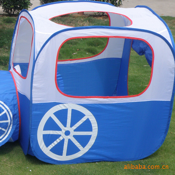 Train children's tent game tent children's tent blue locomotive tunnel assembly combination ocean ball pool