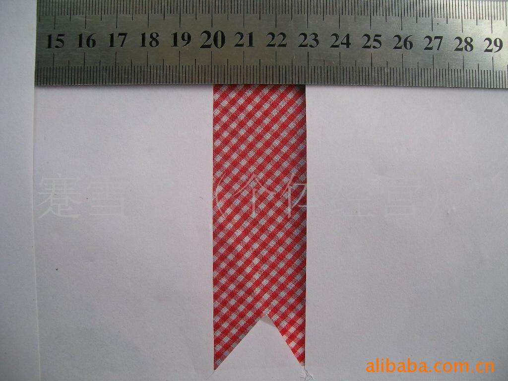 厂家直供大红小格子包边布 小格子包边条 格子滚边条服饰纺织辅料