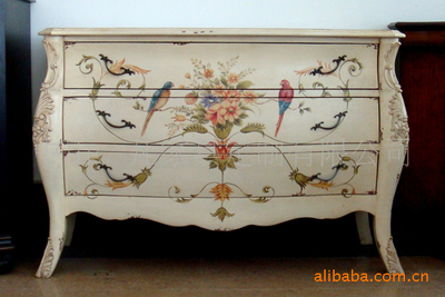 广东中山东莞美式实木板式彩绘客厅书房卧室会所酒店家具订制