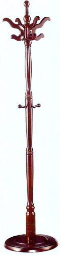 【【批发供应】】红棕色实木底架时尚衣帽架|ru