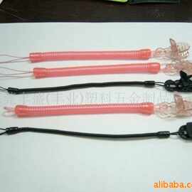 供应塑料弹簧绳 PU手机绳 带夹子防风夹绳 渔帽夹链