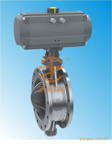 气动法兰式三偏心蝶阀多层次硬密封法兰蝶阀ZTD643H 气动蝶阀