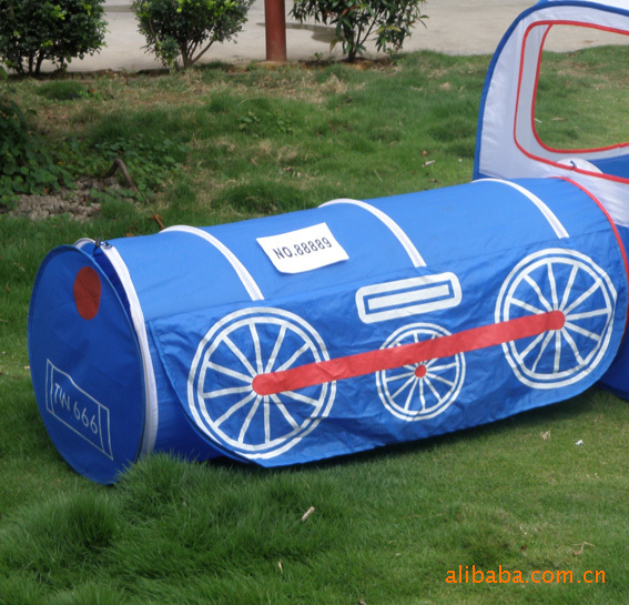 Train children's tent game tent children's tent blue locomotive tunnel assembly combination ocean ball pool