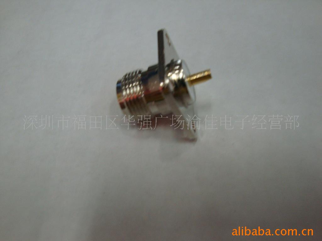 镀金针N型母座带方板 N型高频头 纯铜N型头