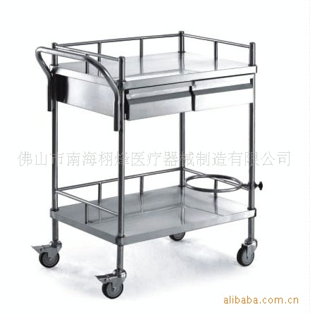 XF677厂家直销医用全不锈钢单抽双抽治疗护理车器械设备轻便耐用