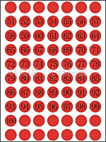 供应永实高级自粘性标签YS051数字红色6张/包