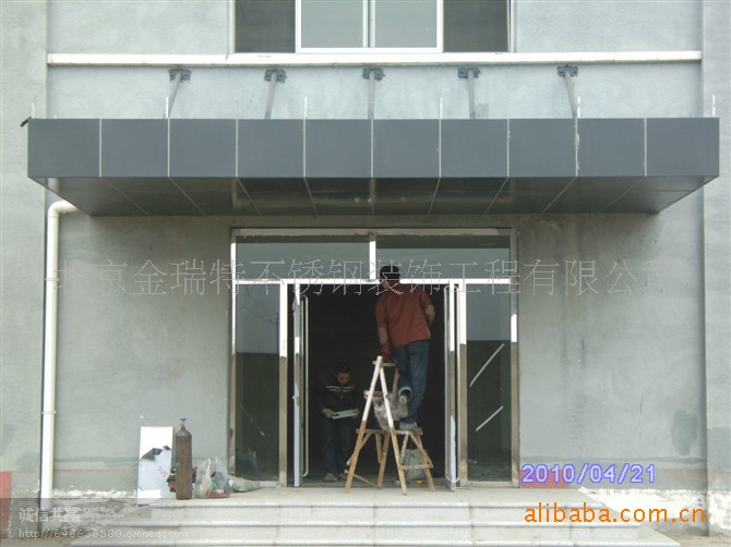 承接不锈钢设计施工 工程实例 铝门头