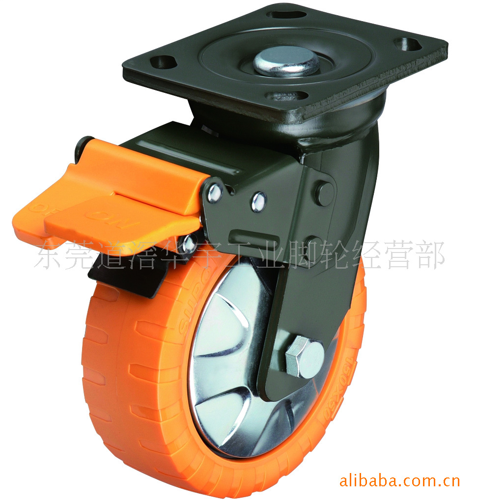 深圳向荣脚轮 重型轮 高科技聚氨酯PU轮 万向轮 带锁刹车设备轮子