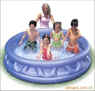 PVC软垫水池，充气鱼形水池，夹网支架水池(图)