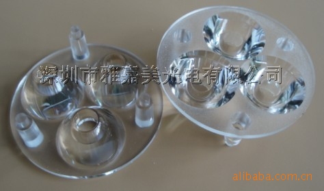 大功率LED XR透镜Φ50MM -15°平光面三合一透镜 3头连体透镜模组