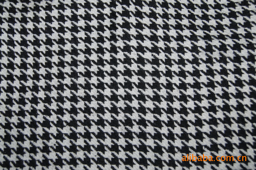 【厂家直销】 黑白千鸟格面料 粗纺面料 秋冬女装大衣毛呢面料