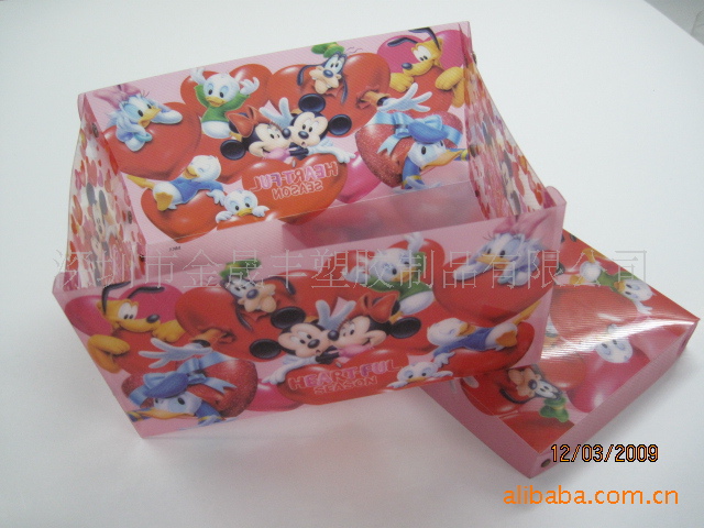 供应塑料收纳盒，斜纹收纳盒，卡通印刷收纳盒，PP可折叠收纳盒