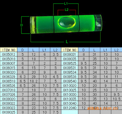 圓柱型水准泡水平泡迷妳水准儀水平管