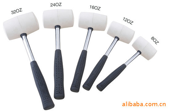 供应橡胶锤之钢柄白色橡胶锤