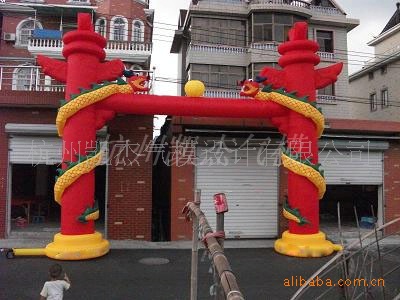 供应盘龙连体立柱气柱灯笼柱庆典气模