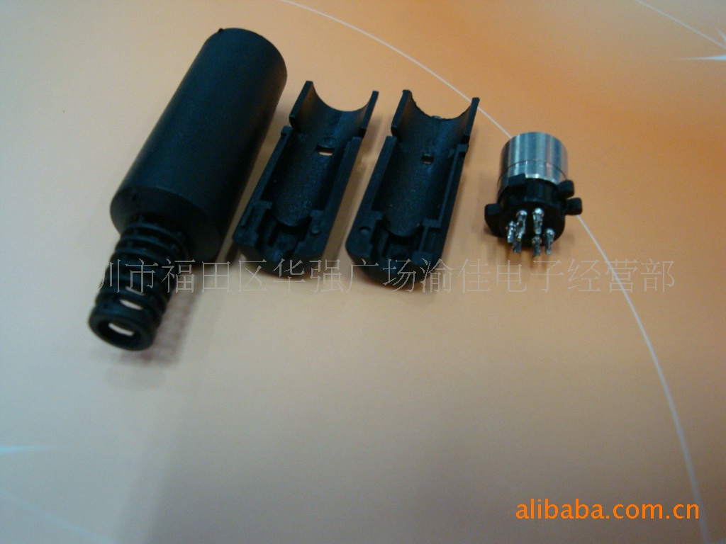 台湾产 6芯S端子母头 迷你S端子6P插头  6芯电源接线头