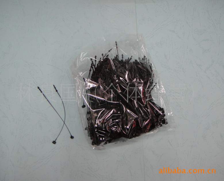 11英寸28CM子母扣手穿线吊牌线手穿针胶针吊牌塑料线黑色