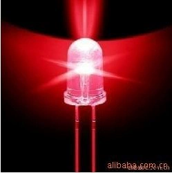 5мм круглая головка мышь красный свет LED свет, сверхяркий красный свет мыши 16000-18000 яркость