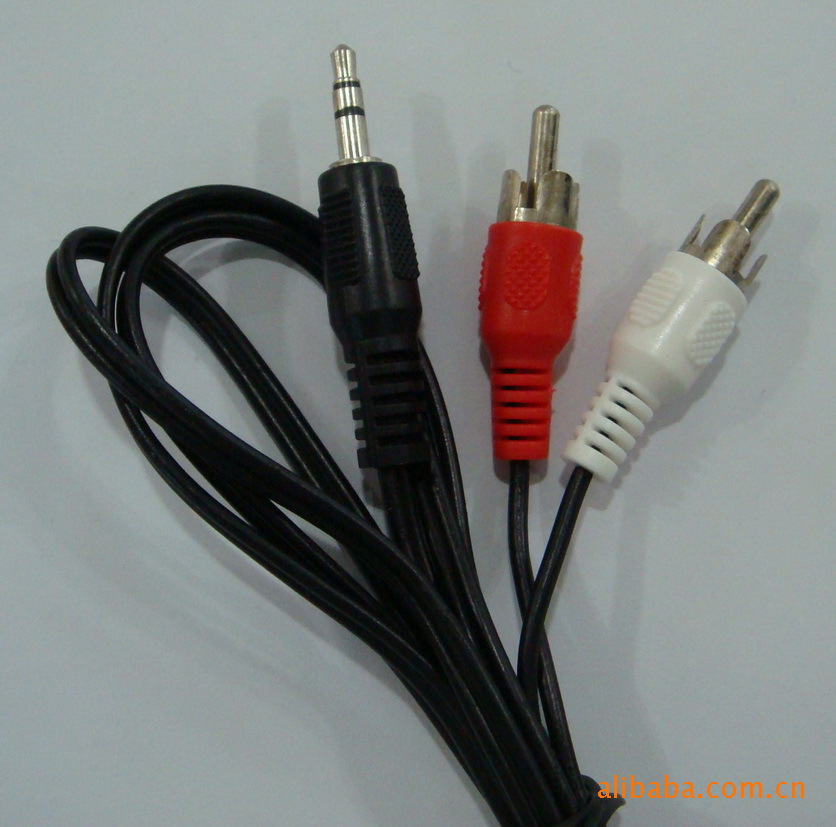电脑音箱线 一分二音频线 3.5mm 转双莲花RCA线 线材厂家