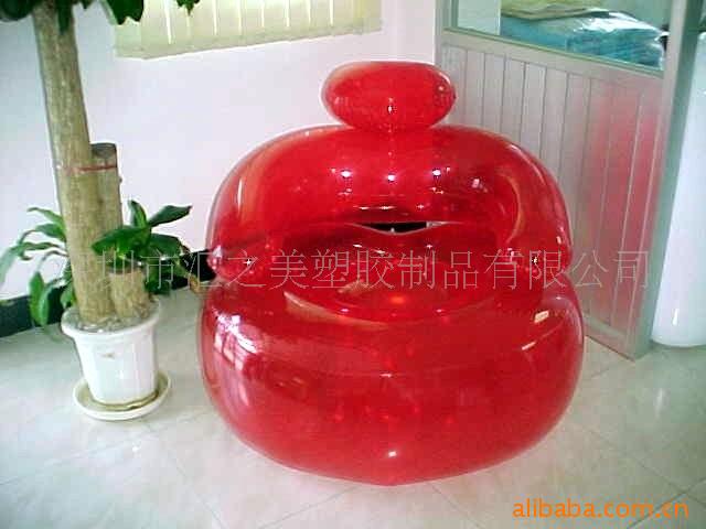 供应PVC充气单人透明红沙发,棒球沙发,足球沙发(图)
