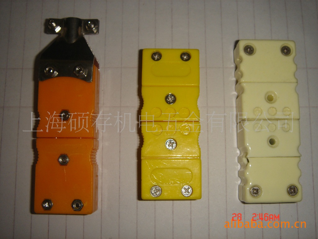 K型陶瓷热电偶大插头 温度连接器 测温插头