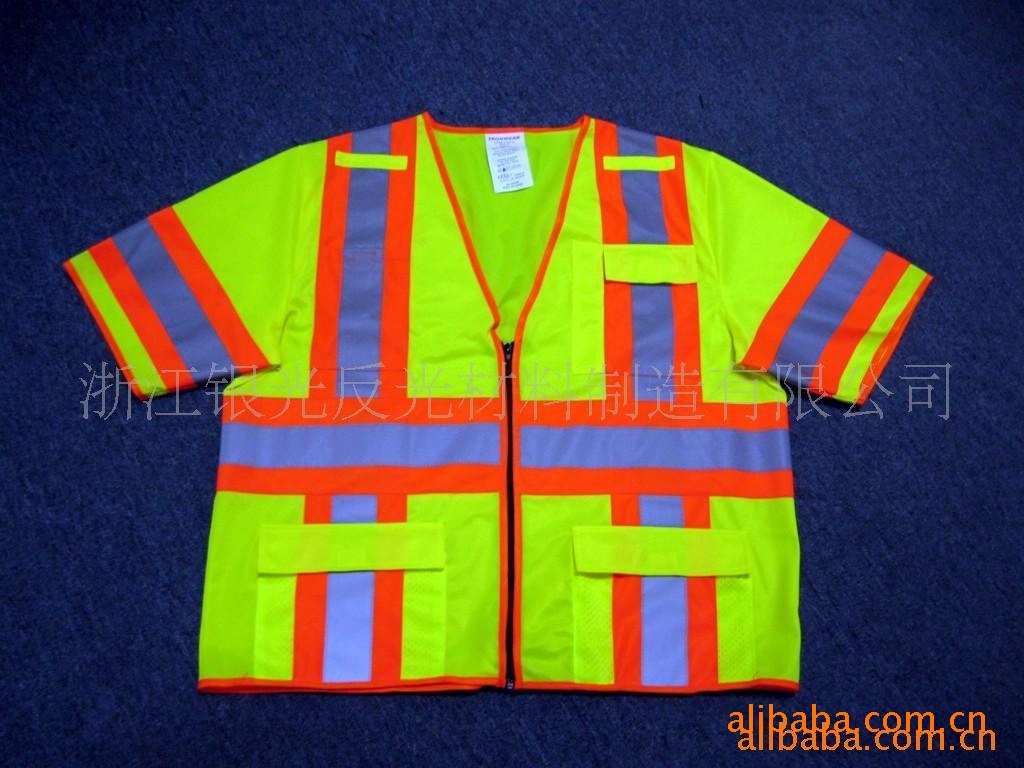 厂家直销供应道路安全反光背心反光衣安全服多口袋背心安全衣