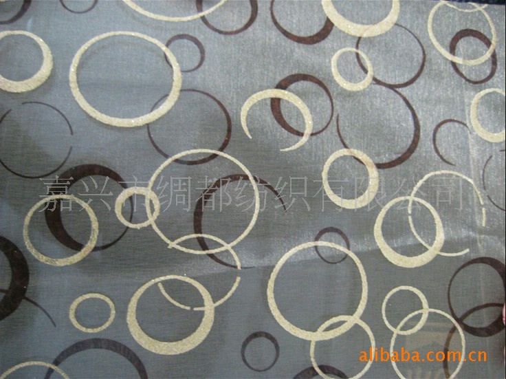 雪纱印花 欧根纱印花 撒金印金烫金工艺