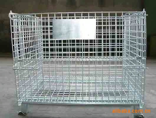 800*600*640镀锌金属仓储笼 仓库笼 蝴蝶笼 带轮金属周转箱