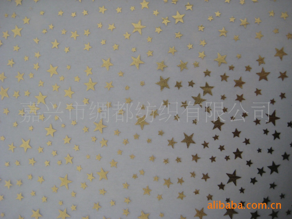 厂家供应各类欧根纱烫金，烫金珍珠纱，烫金玻璃纱