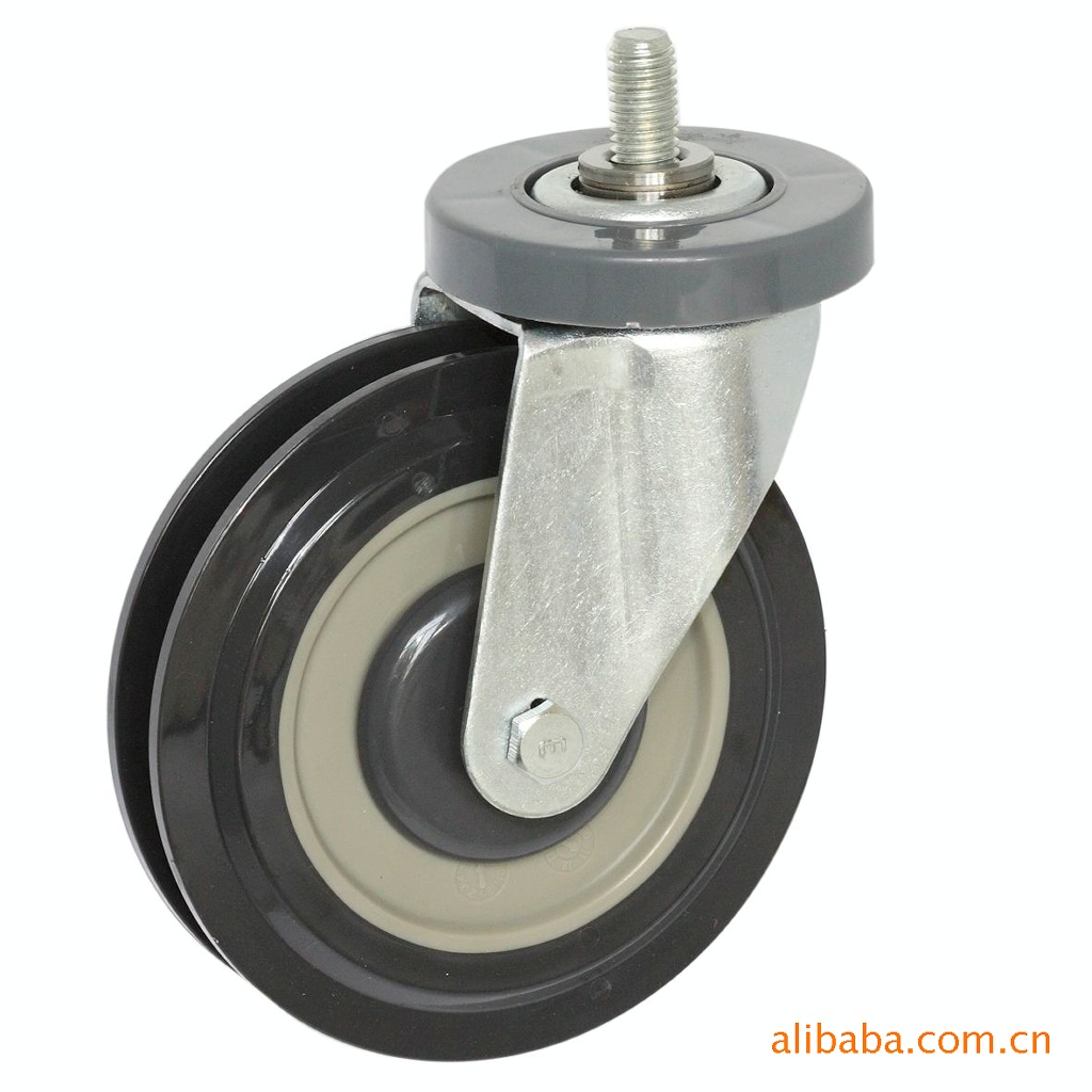 大胜专卖购物推车5寸PU灰色二刀电梯万向轮脚轮美国PH品质 CS955