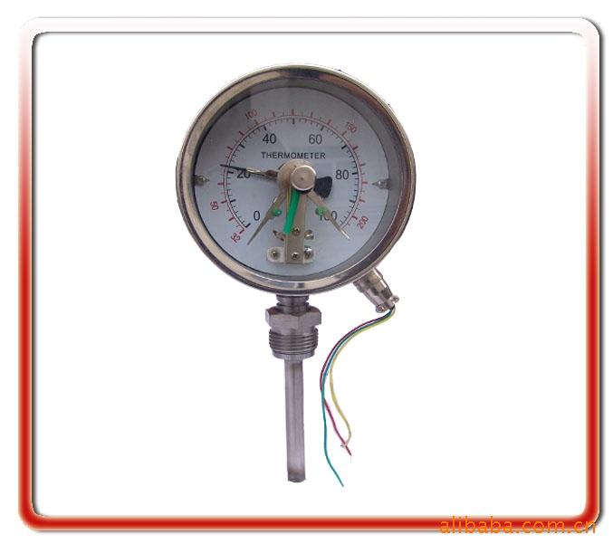 温度计厂家直销100MM径向全不锈钢电接点双金属温度计温度表