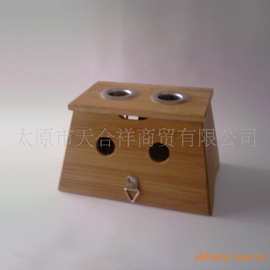 竹制双孔温灸盒/艾灸盒/温灸器