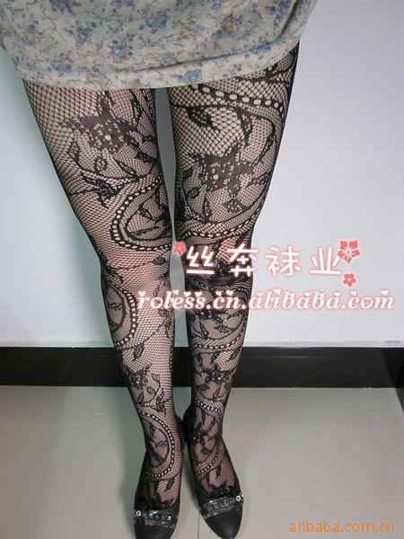 WL013 Europe and America Customs Totems Jacquard weave Net socks Silk stockings Pantyhose