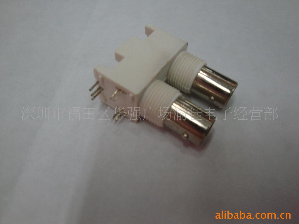 双联BNC插座 弯脚BNC母插座 监控视频插座 Q9插座 BNC白胶