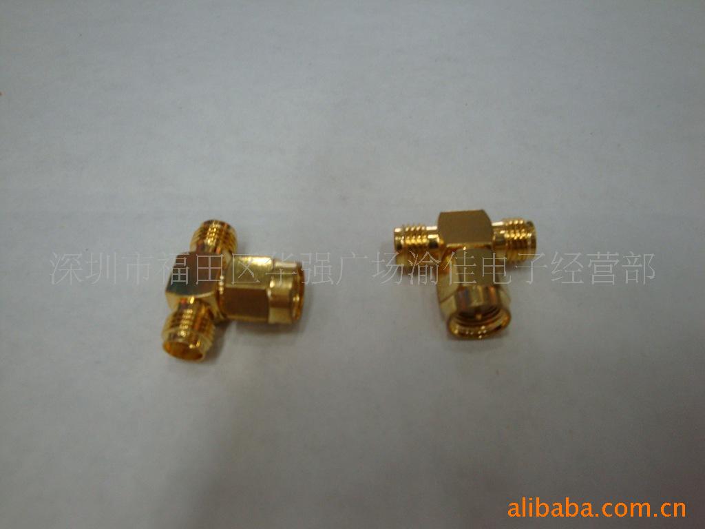 镀金SMA连接器 SMA三通 全铜SMA公转SMA母
