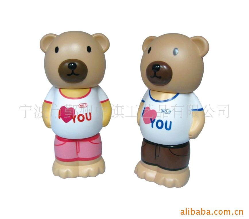 供应塑料储蓄罐,三节熊储蓄罐，宝贝熊储蓄罐，可爱熊