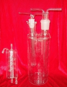 定制玻璃仪器 华玻测氯管洗气瓶