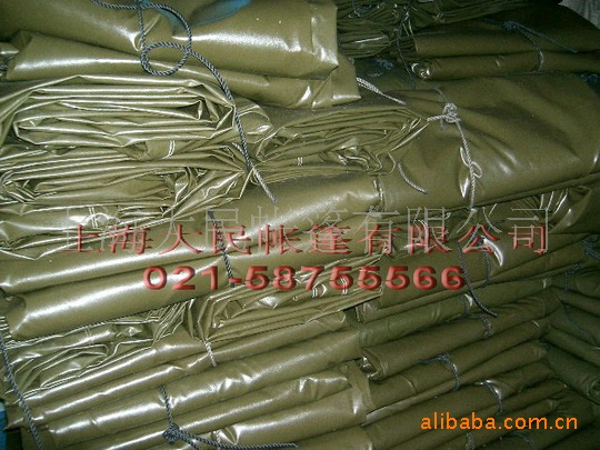 680克10×16厚型PVC雨蓬布 军绿色篷布