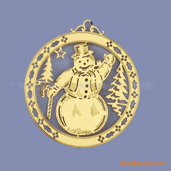 铜镀金工艺品广州厂家供应圣诞礼品 镂空挂件 纯铜材料可批发制作|ru