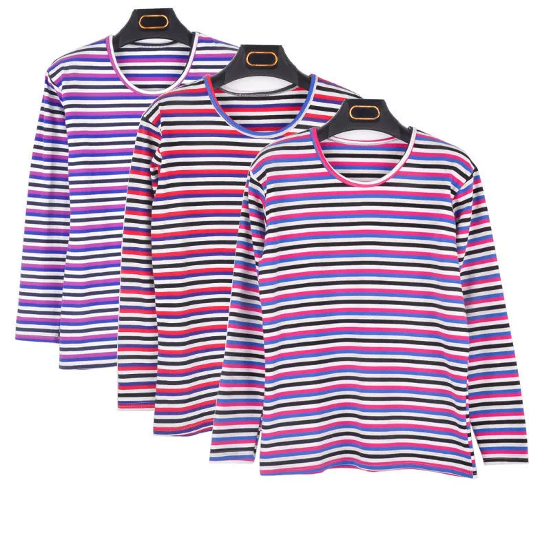 Весенне-осенняя Женская куртка среднего возраста в полоску из лайкры и хлопка в полоску