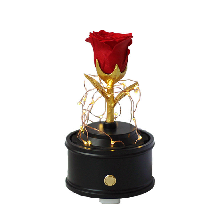 Regalo de cumpleaños del Día de San Valentín Rosa vintage Bluetooth audio flor eterna luminosa flor Real Fábrica puede pedir al por mayor