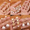 Retro earrings from pearl, accessory, European style